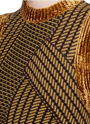 Detail View - Click To Enlarge - 3.1 PHILLIP LIM - Carwash hem velour trim jacquard dress