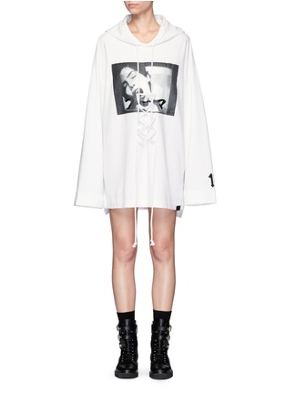 Main View - Click To Enlarge - FENTY PUMA BY RIHANNA - Graphic print lace-up front hoodie