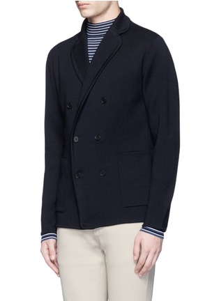Front View - Click To Enlarge - CAMOSHITA - Notched lapel wool knit jacket