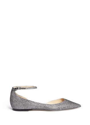 Main View - Click To Enlarge - JIMMY CHOO - 'Lucy' glitter lamé d'Orsay flats