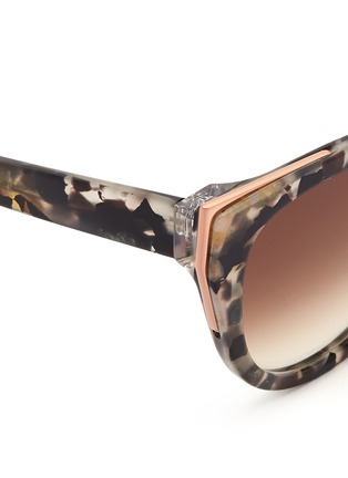 Detail View - Click To Enlarge - THIERRY LASRY - 'Epiphany' metal rim tortoiseshell acetate cat eye sunglasses