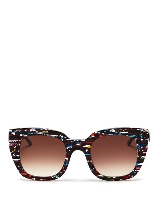 Main View - Click To Enlarge - THIERRY LASRY - 'Swingy' pearlescent stripe contrast acetate sunglasses