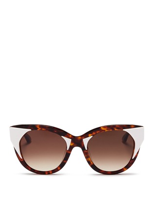 Main View - Click To Enlarge - THIERRY LASRY - 'Aristocracy' inset acetate tortoiseshell cat eye sunglasses