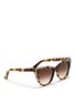 Figure View - Click To Enlarge - THIERRY LASRY - 'Butterscotchy' tortoiseshell acetate angular metal rim sunglasses