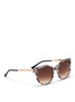 Figure View - Click To Enlarge - THIERRY LASRY - 'Axxxexxxy' pearlescent shell effect acetate cat eye sunglasses