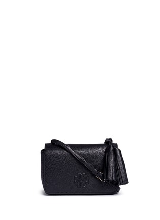 Main View - Click To Enlarge - TORY BURCH - Thea Mini' pebbled leather crossbody tassel bag