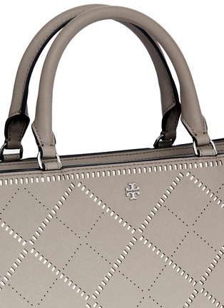 Detail View - Click To Enlarge - TORY BURCH - 'Robinson Crosshatch' large diamond perforation saffiano leather tote