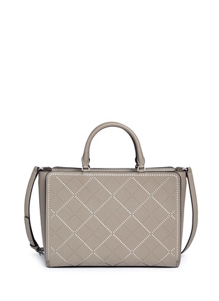 Back View - Click To Enlarge - TORY BURCH - 'Robinson Crosshatch' large diamond perforation saffiano leather tote