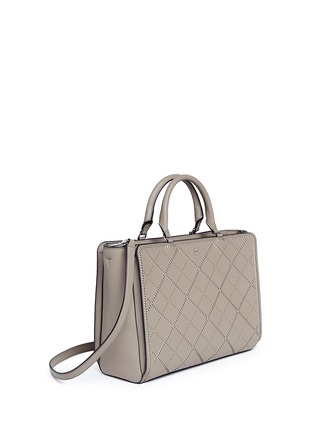 Front View - Click To Enlarge - TORY BURCH - 'Robinson Crosshatch' large diamond perforation saffiano leather tote