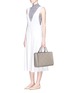 Figure View - Click To Enlarge - TORY BURCH - 'Robinson Crosshatch' large diamond perforation saffiano leather tote