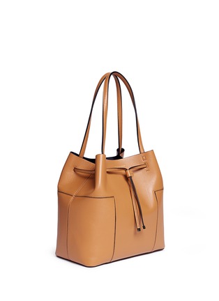 Front View - Click To Enlarge - TORY BURCH - Block-T' leather bucket tote