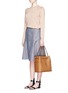 Figure View - Click To Enlarge - TORY BURCH - Block-T' leather bucket tote