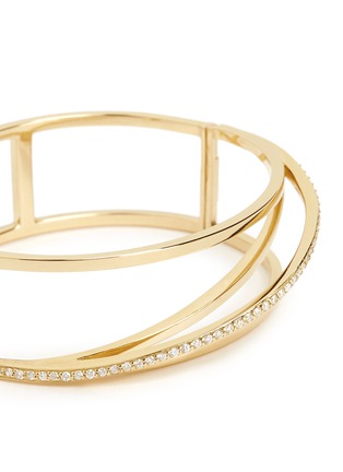 Detail View - Click To Enlarge - PHYNE BY PAIGE NOVICK - 'Cara' 18k gold diamond pavé stacked hinge bangle