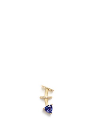 Main View - Click To Enlarge - PHYNE BY PAIGE NOVICK - 'Marta' 18K gold diamond pavé tanzanite single climber earring
