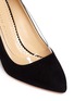 Detail View - Click To Enlarge - CHARLOTTE OLYMPIA - 'Party Shoes 85' PVC trim suede pumps