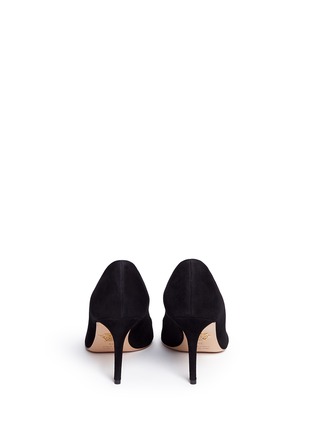 Back View - Click To Enlarge - CHARLOTTE OLYMPIA - 'Party Shoes 85' PVC trim suede pumps