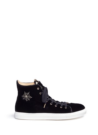 Main View - Click To Enlarge - CHARLOTTE OLYMPIA - 'Purrrfect' suede high top sneakers