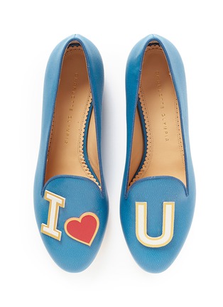 Detail View - Click To Enlarge - CHARLOTTE OLYMPIA - 'ABC' leather slip-ons