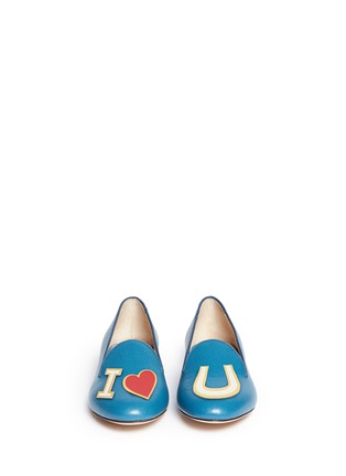 Figure View - Click To Enlarge - CHARLOTTE OLYMPIA - 'ABC' leather slip-ons