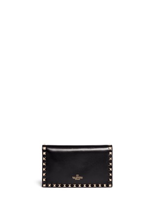 Back View - Click To Enlarge - VALENTINO GARAVANI - 'Rockstud' small leather flap clutch