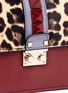 Detail View - Click To Enlarge - VALENTINO GARAVANI - 'Rockstud Lock' small leopard print calf hair chain bag