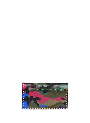 Main View - Click To Enlarge - VALENTINO GARAVANI - Camouflage print leather canvas flap clutch