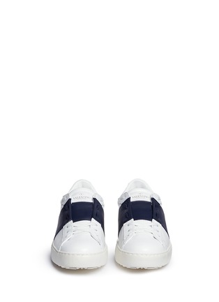 Figure View - Click To Enlarge - VALENTINO GARAVANI - 'Rockstud' contrast panel leather sneakers