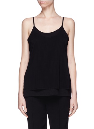 Main View - Click To Enlarge - VINCE - Silk overlay cotton-modal camisole