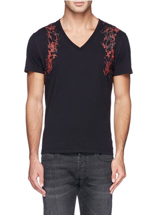 Main View - Click To Enlarge - ALEXANDER MCQUEEN - Marble harness print T-shirt