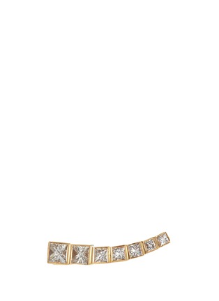 Main View - Click To Enlarge - SOPHIE BILLE BRAHE - 'Petite Croissant Princess' diamond 18k yellow gold single climber earring