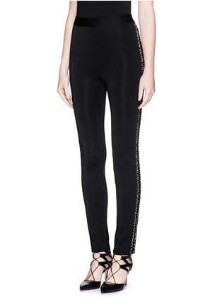 Front View - Click To Enlarge - GIVENCHY - Grommet side knit leggings