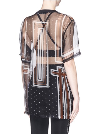 Back View - Click To Enlarge - GIVENCHY - Cross frame print silk chiffon top