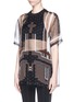 Front View - Click To Enlarge - GIVENCHY - Cross frame print silk chiffon top