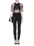 Figure View - Click To Enlarge - GIVENCHY - Cross frame print silk chiffon top