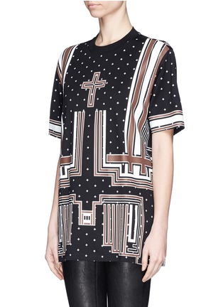 Front View - Click To Enlarge - GIVENCHY - Cross frame print T-shirt