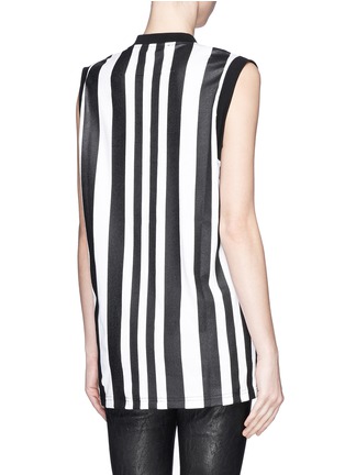 Back View - Click To Enlarge - GIVENCHY - Coated stripe cross front tank top