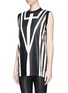 Front View - Click To Enlarge - GIVENCHY - Coated stripe cross front tank top