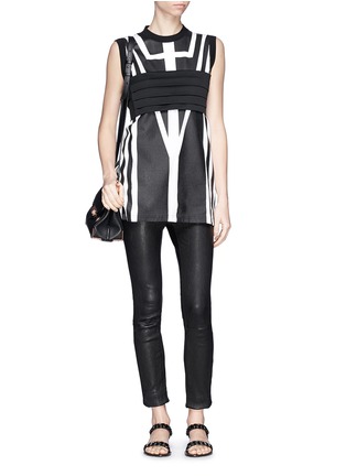 Figure View - Click To Enlarge - GIVENCHY - Coated stripe cross front tank top
