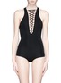 Detail View - Click To Enlarge - GIVENCHY - Interwoven lace-up front bodysuit