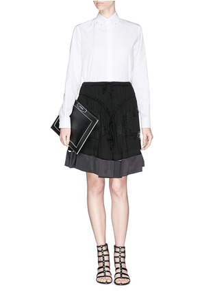 Figure View - Click To Enlarge - GIVENCHY - Pearl button down collar cotton poplin shirt