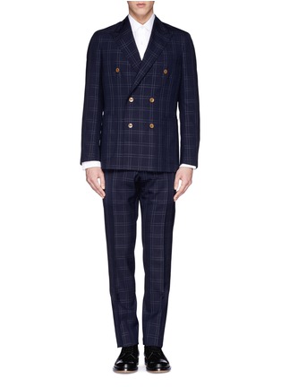 Main View - Click To Enlarge - BOGLIOLI - Dover' check double breasted suit