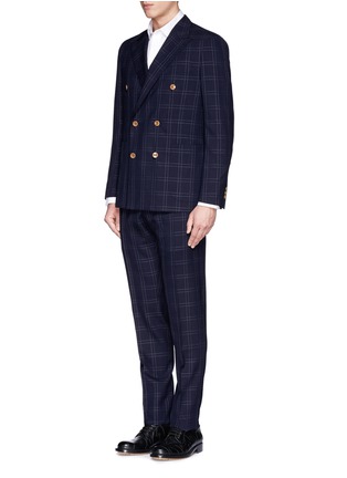 Figure View - Click To Enlarge - BOGLIOLI - Dover' check double breasted suit
