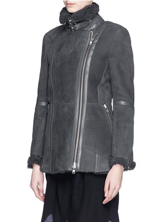 Front View - Click To Enlarge - WHISTLES - 'Daria' lamb leather shearling jacket 
