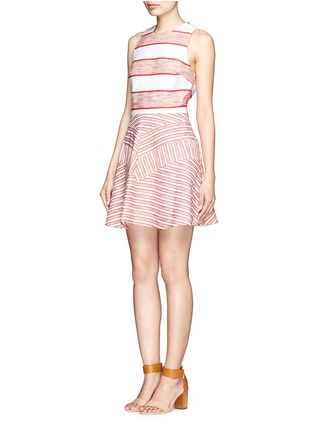 Figure View - Click To Enlarge - 3.1 PHILLIP LIM - Stripe block chevron cotton-blend sleeveless dress