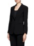 Front View - Click To Enlarge - ARMANI COLLEZIONI - Notched lapel wool-blend blazer