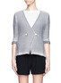 Main View - Click To Enlarge - ARMANI COLLEZIONI - Striped double breasted knit jacket