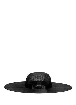 Figure View - Click To Enlarge - ARMANI COLLEZIONI - Wide brim satin bow cloche hat