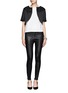 Figure View - Click To Enlarge - ARMANI COLLEZIONI - Jewel embellished collar and sleeve cropped satin jacket