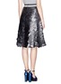 Back View - Click To Enlarge - MSGM - Sequin paillettes flare skirt
