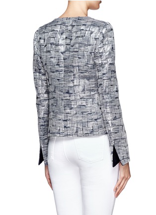 Back View - Click To Enlarge - ARMANI COLLEZIONI - Shimmer textured three-button jacket
